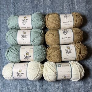 Yarn Bee Smooth Move Yarn Set - Green, Brown, Cream
